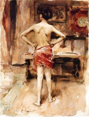 Sargent - The Model  Interior With Standing Figure