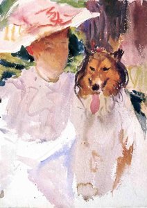 Woman with Collie