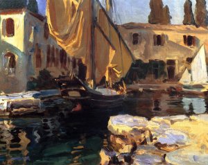 San Vigilio: A Boat with Golden Sail